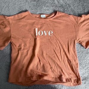 Zara "Love" Tee with Puffy Sleeves